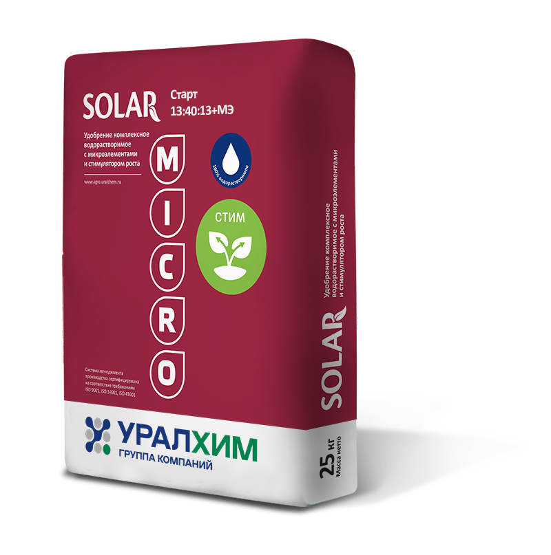 SOLAR NPK micro Старт 13:40:13+МЭ+Стим — Уралхим